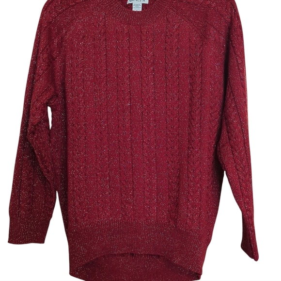 Athletica Women's Crossroads Crewneck Red Metallic Sweater Size Small - Picture 1 of 5